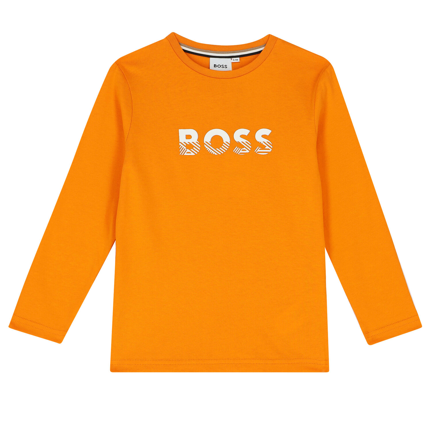 Boys Orange Logo Long Sleeve Top, 1, hi-res image number null