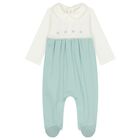 Baby Girls Ivory & Green Babygrows ( 2-Pack ), 2, hi-res