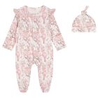 Baby Girls White & Pink Africa Babygrow Gift Set  , 1, hi-res