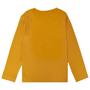 Boys Yellow Logo Long Sleeve Top