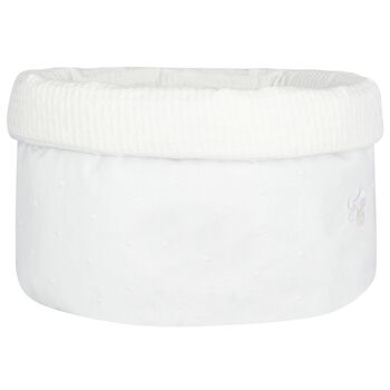 White Logo Accessory Basket