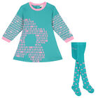 Girls Green & Pink Dress Set, 1, hi-res