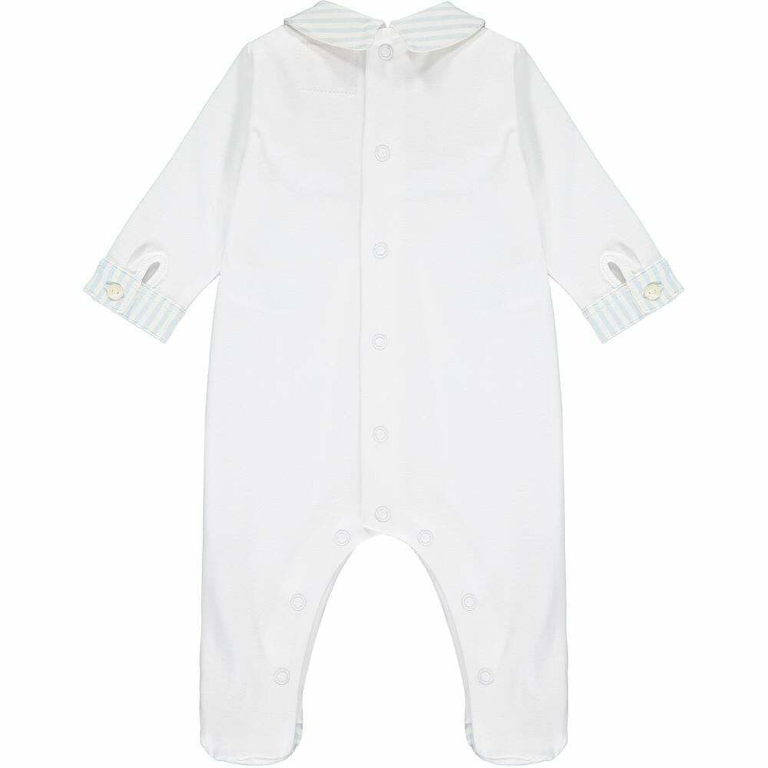 Boys White & Blue Smart Babygrow , 1, hi-res