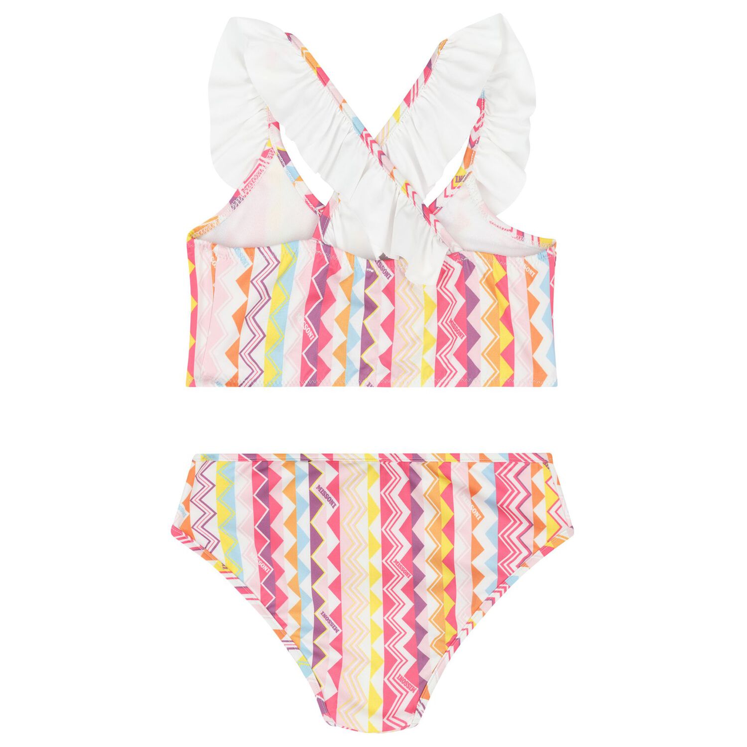 Girls Multi-Coloured Zigzag Bikini, 1, hi-res