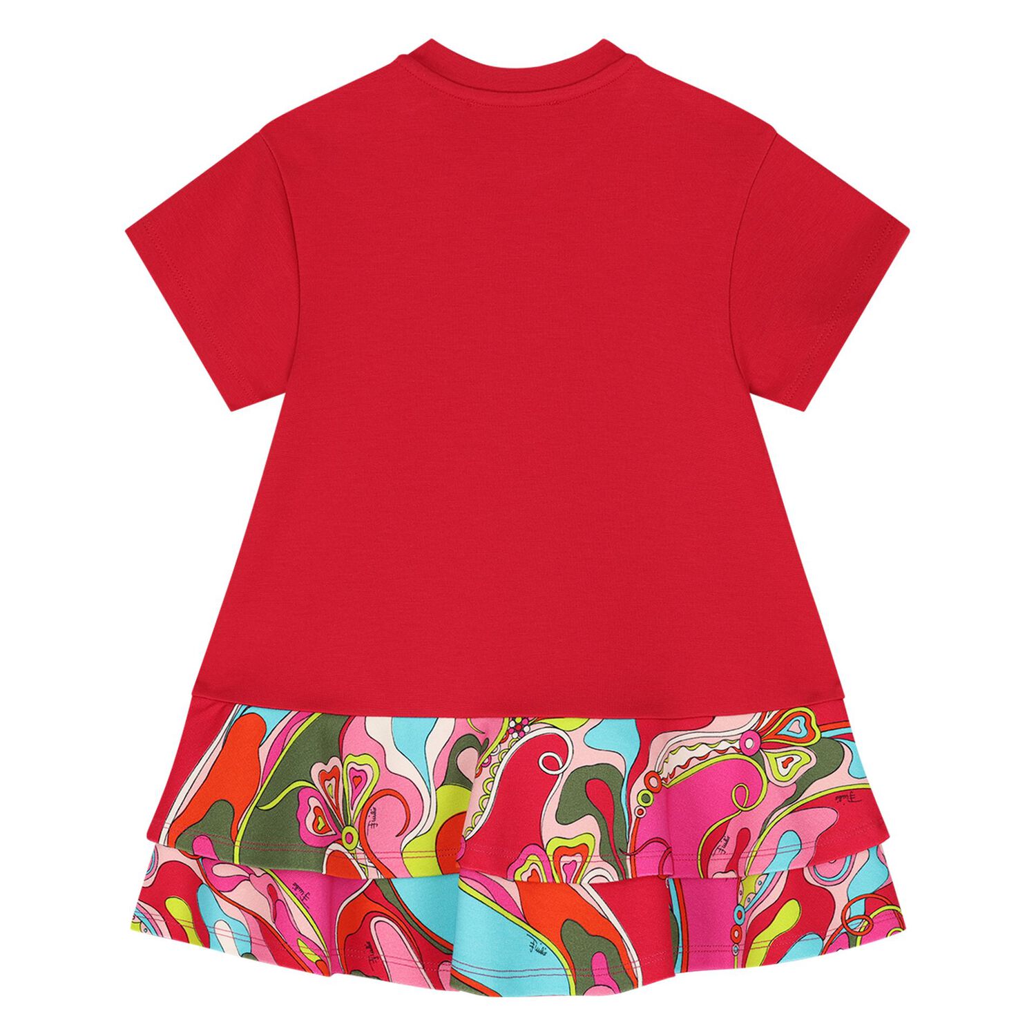 Younger Girls Red Orchidee Dress, 1, hi-res
