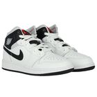 White & Black Air Jordan 1 Mid Trainers, 5, hi-res