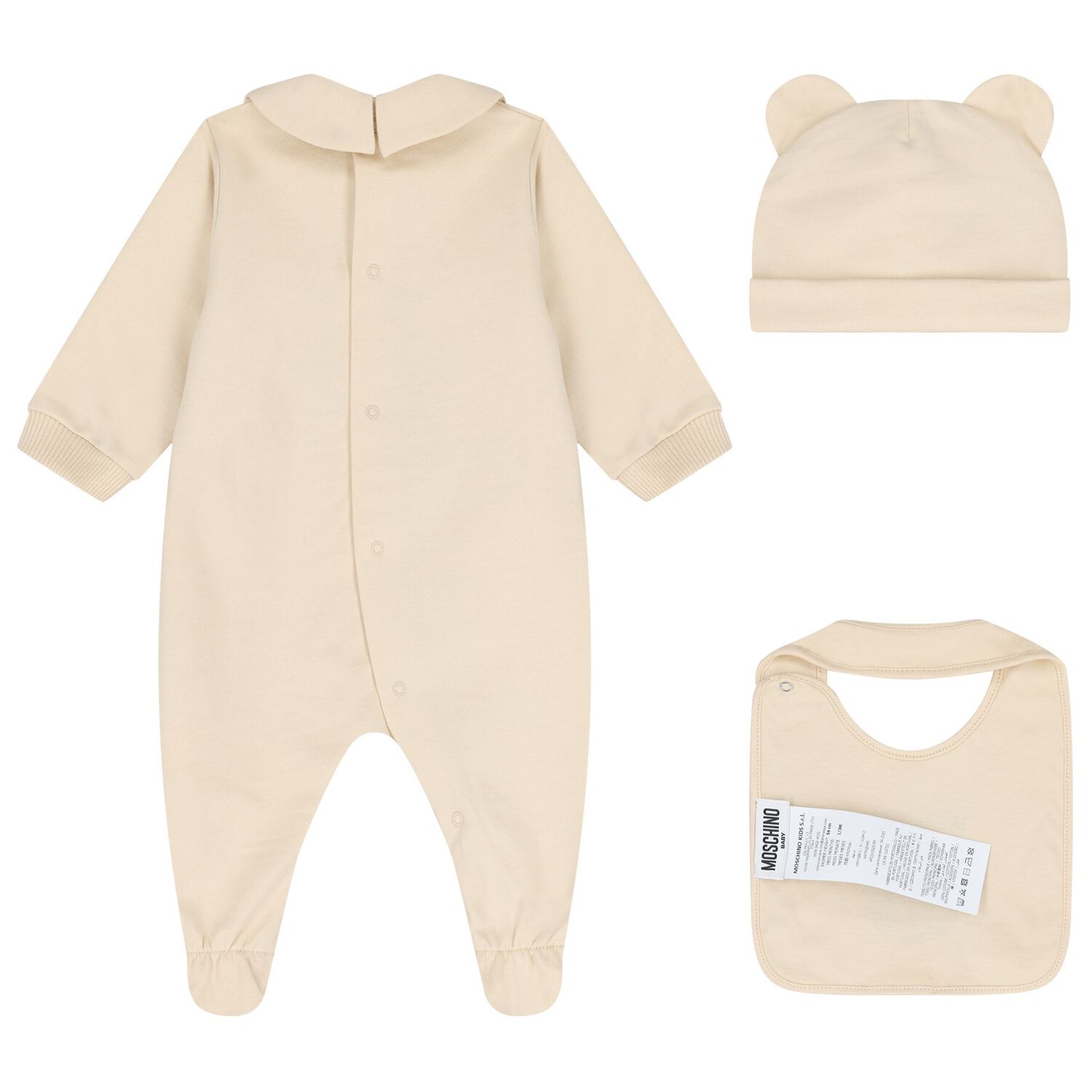 Beige Teddy Bear Logo Babygrow Gift Set, 2, hi-res