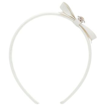 Girls White Bow Headband