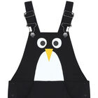 Younger Boys Black Penguin Dungaree, 1, hi-res