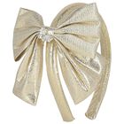 Girls Gold Bow Headband, 1, hi-res