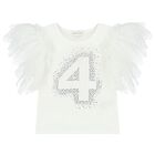 Girls White 4th Birthday T-Shirt, 8, hi-res