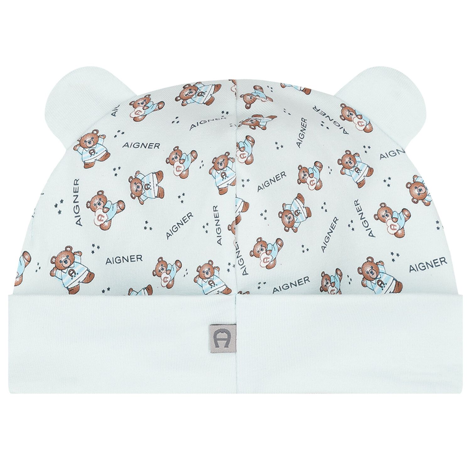 Baby Boys Blue Teddy Bear Logo Hat, 2, hi-res