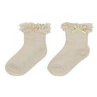 Baby Girls Beige Lace Socks, 1, hi-res