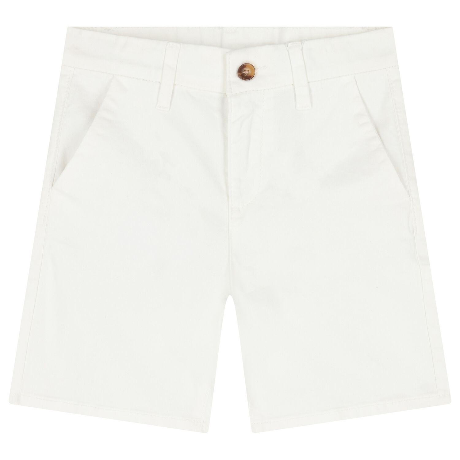 Boys White Chino Shorts, 4, hi-res