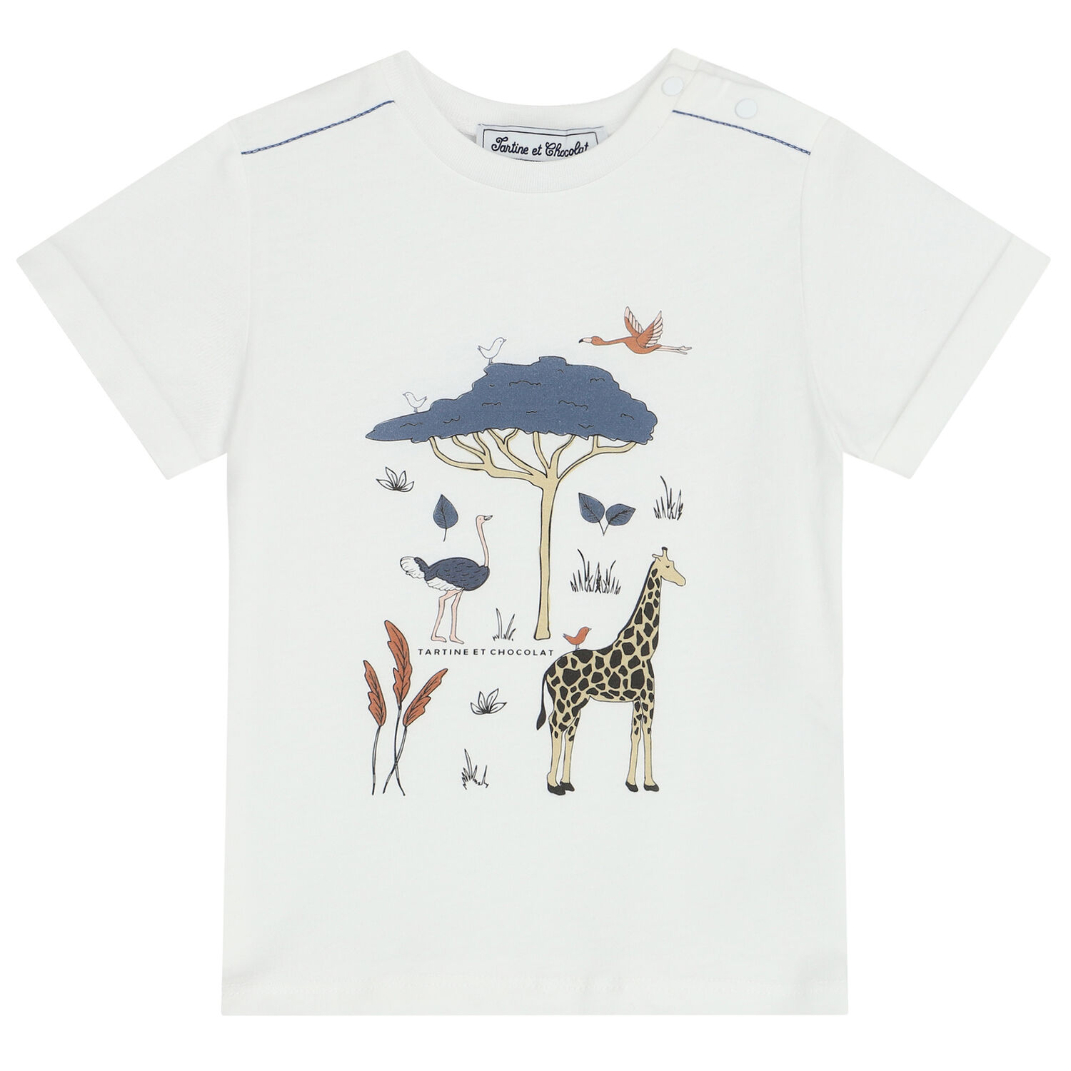 Younger Boys White Animals T-Shirt, 1, hi-res
