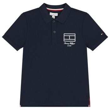 Boys Navy Blue Logo Polo Shirt