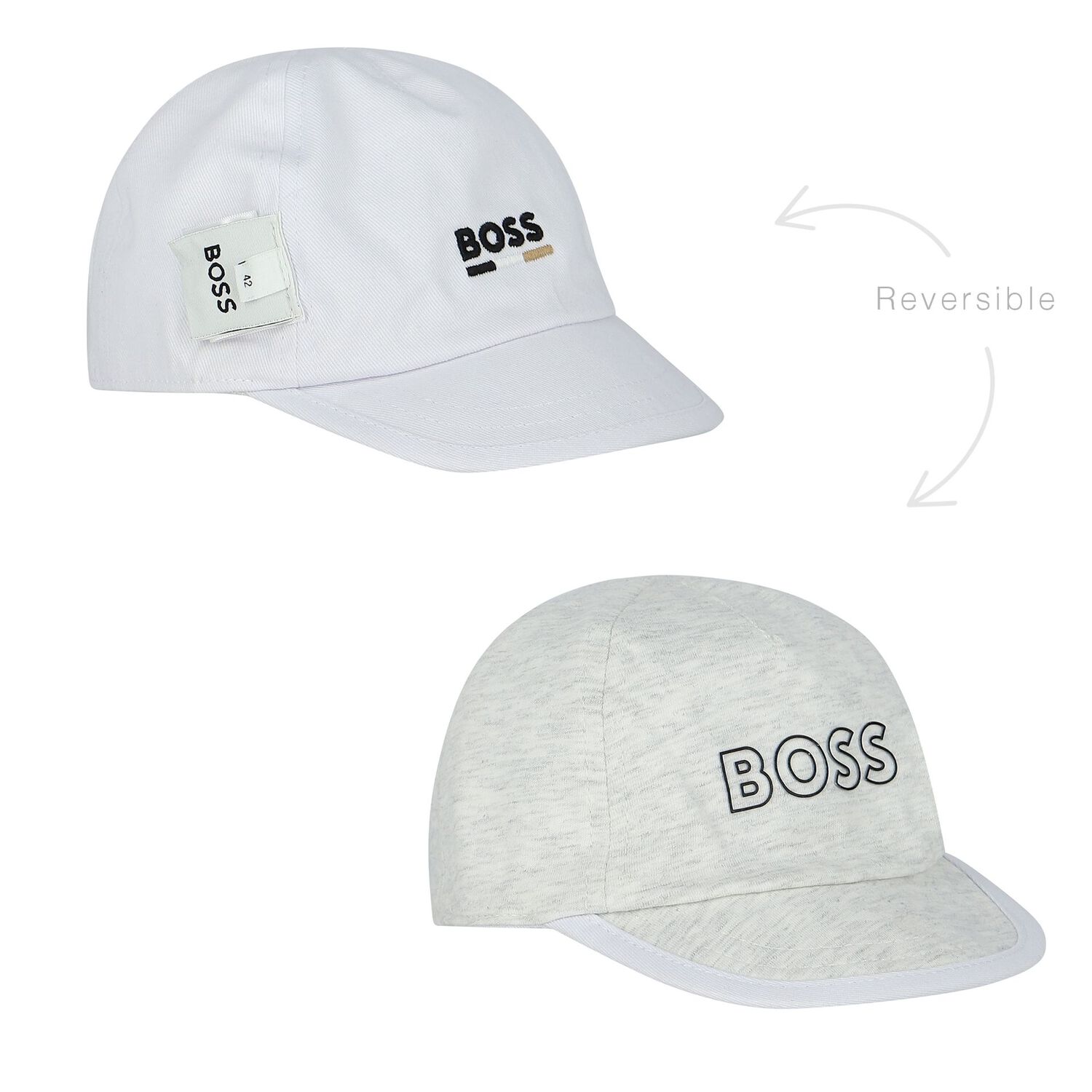 Baby Boys White Reversible Logo Cap, 1, hi-res image number null