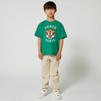 Boys Green Tiger T-Shirt