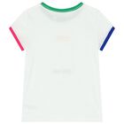 Girls White Logo Polo Bear T-Shirt, 1, hi-res