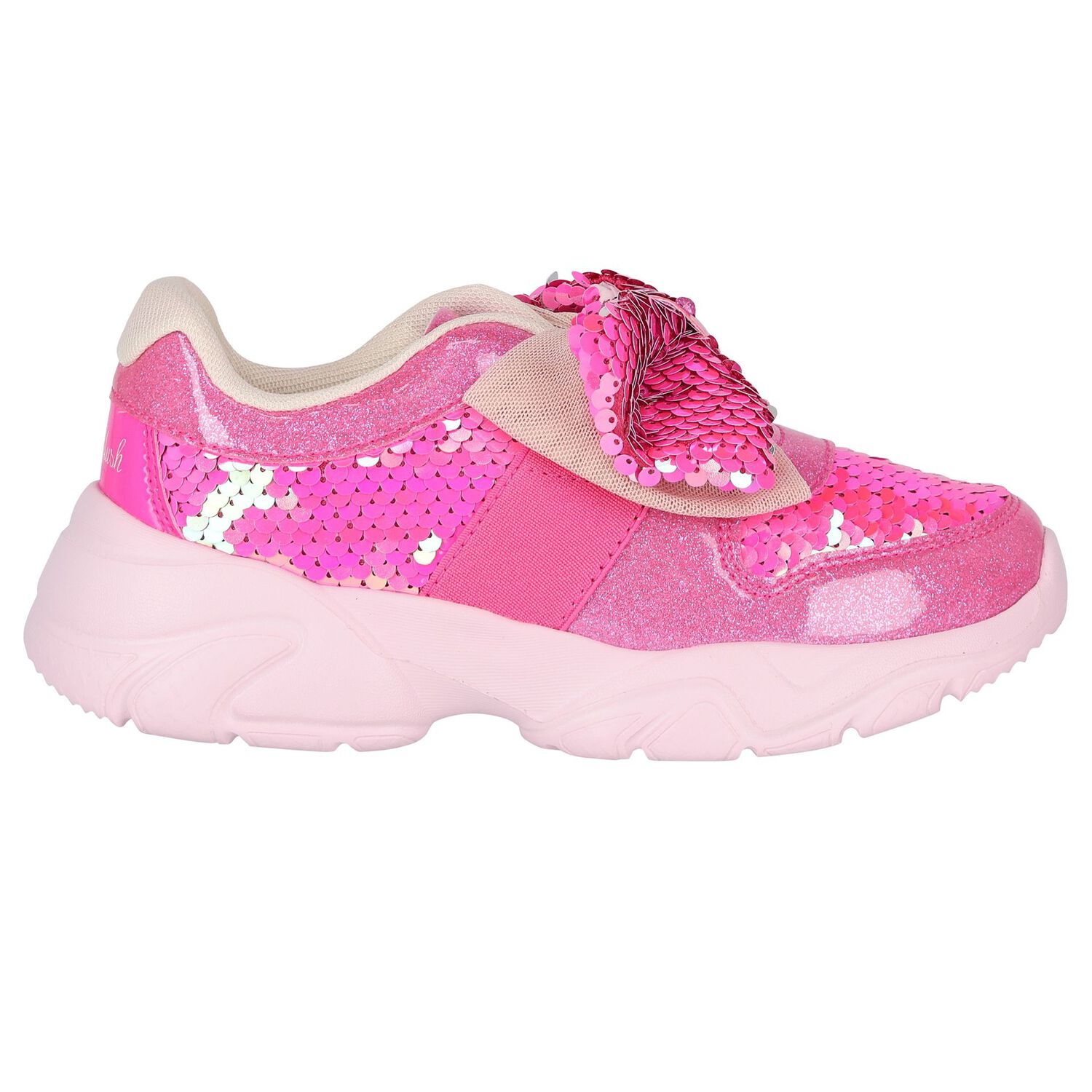 Girls Pink Sequins Trainers, 1, hi-res image number null