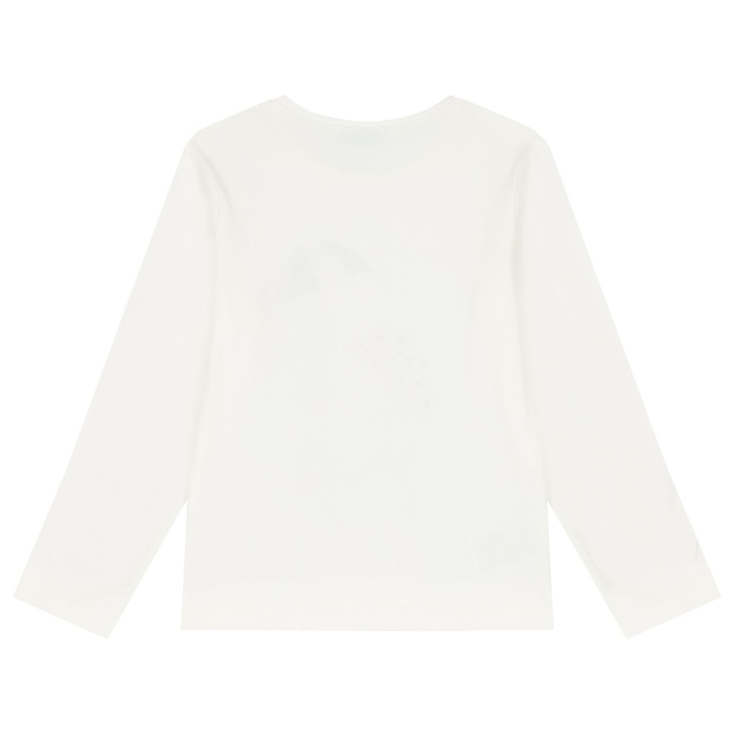 Girls White Long Sleeve Top, 3, hi-res