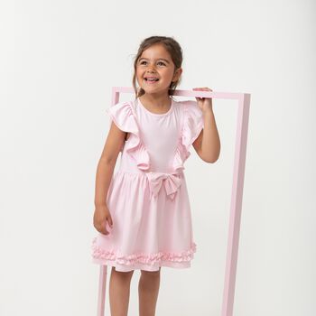 Girls Pink Ruffle Dress