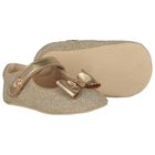 Baby Girls Gold Glitters Pre Walker Shoes, 1, hi-res