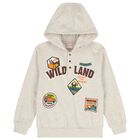 Boys Beige Hooded Tracksuit, 1, hi-res
