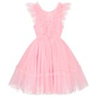 Girls Pink Tulle Dress, 1, hi-res