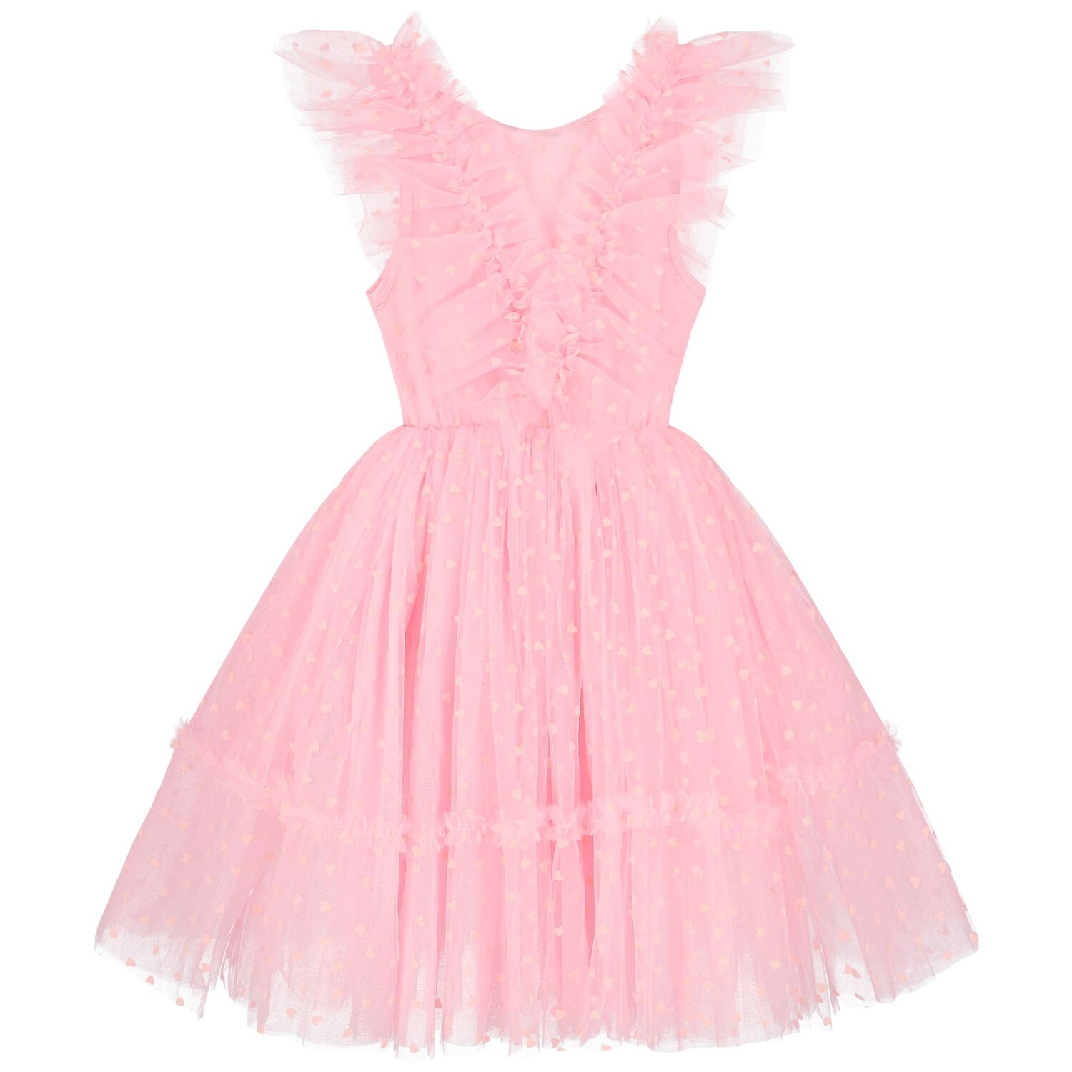 Girls Pink Tulle Dress, 1, hi-res