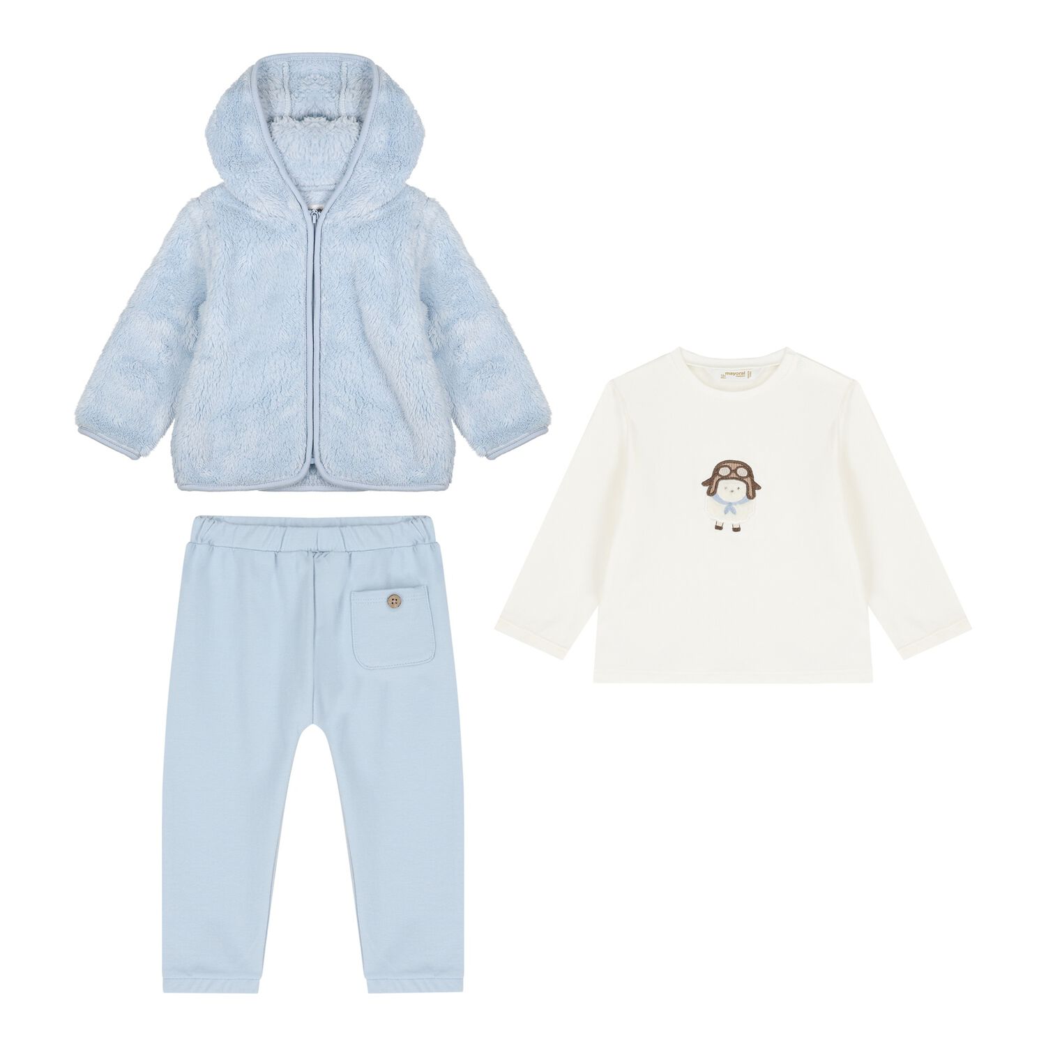 Baby Boys Blue & White Sheep Tracksuit ( 3 Piece ), 1, hi-res