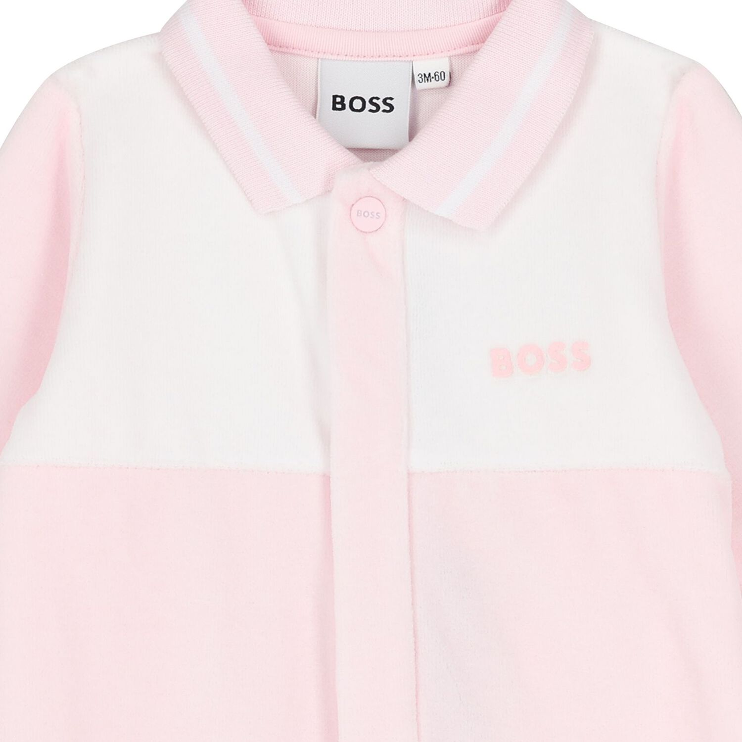 Baby Girls Pink & White Babygrow, 1, hi-res