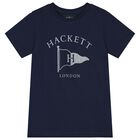 Boys Navy Blue Logo T-Shirt, 1, hi-res
