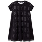 Girls Black & White Logo Dress Set, 1, hi-res