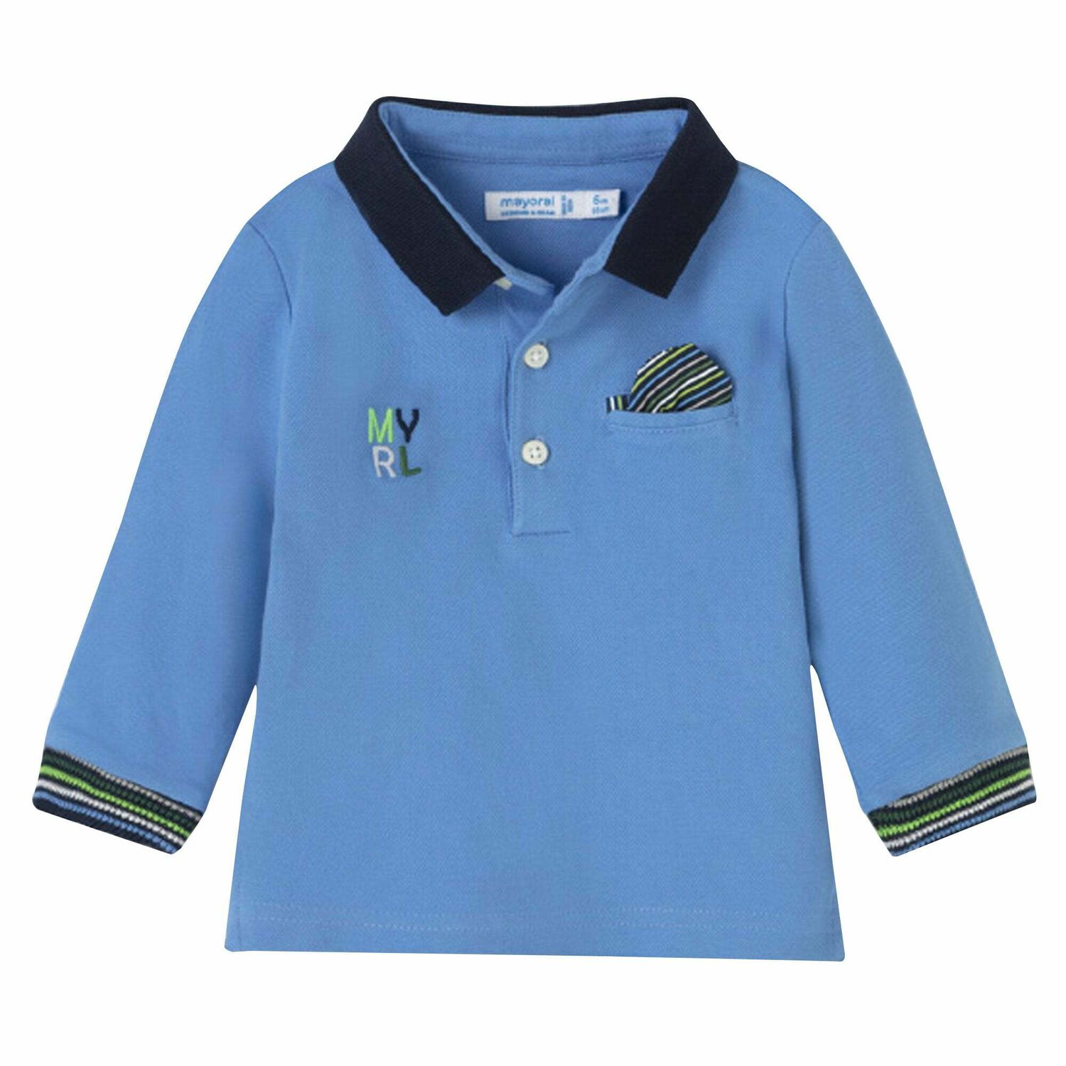 Younger Boys Blue Logo Polo Shirt, 2, hi-res image number null