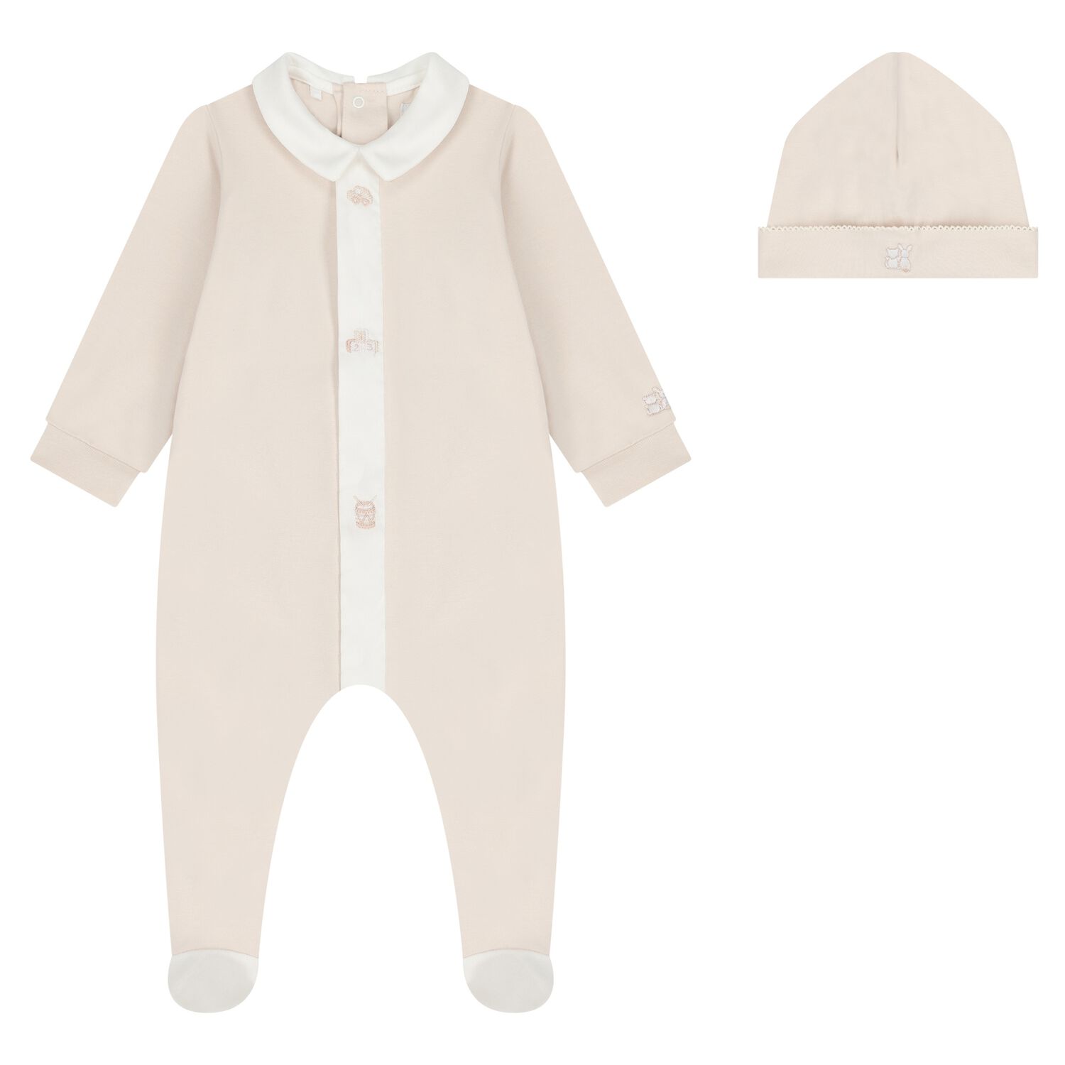 Beige & White Babygrow Set, 2, hi-res image number null