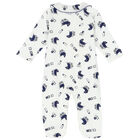 Ivory & Navy Pram Babygrow, 1, hi-res