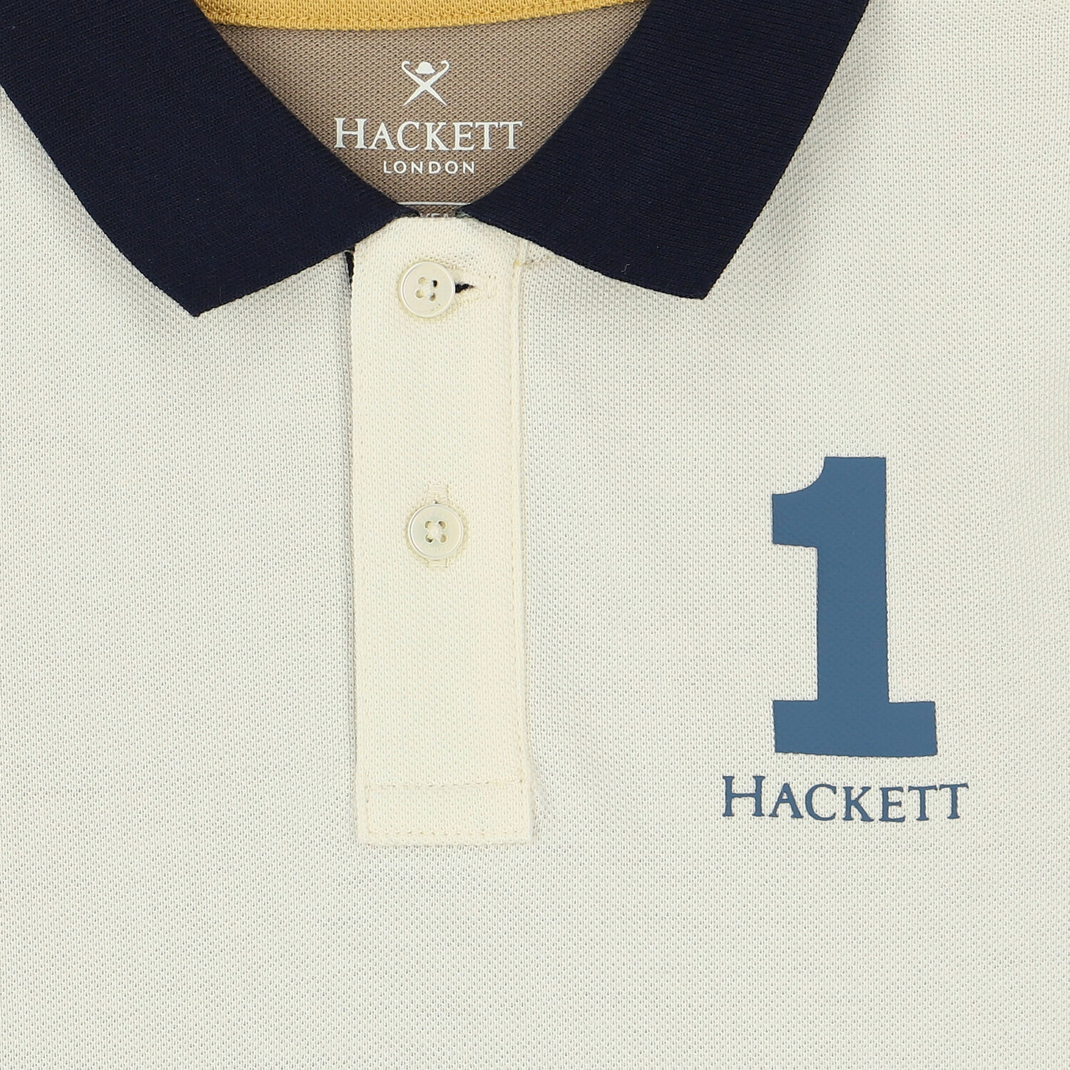 Boys Ivory & Beige Logo Polo Shirt, 1, hi-res