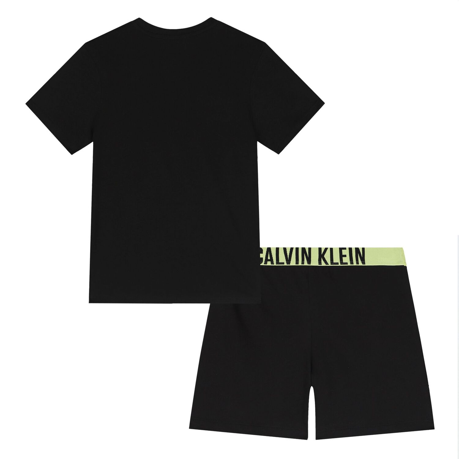 Boys Black Logo Pyjamas, 1, hi-res