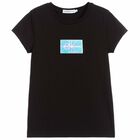 Girls Black Logo T-Shirt, 1, hi-res