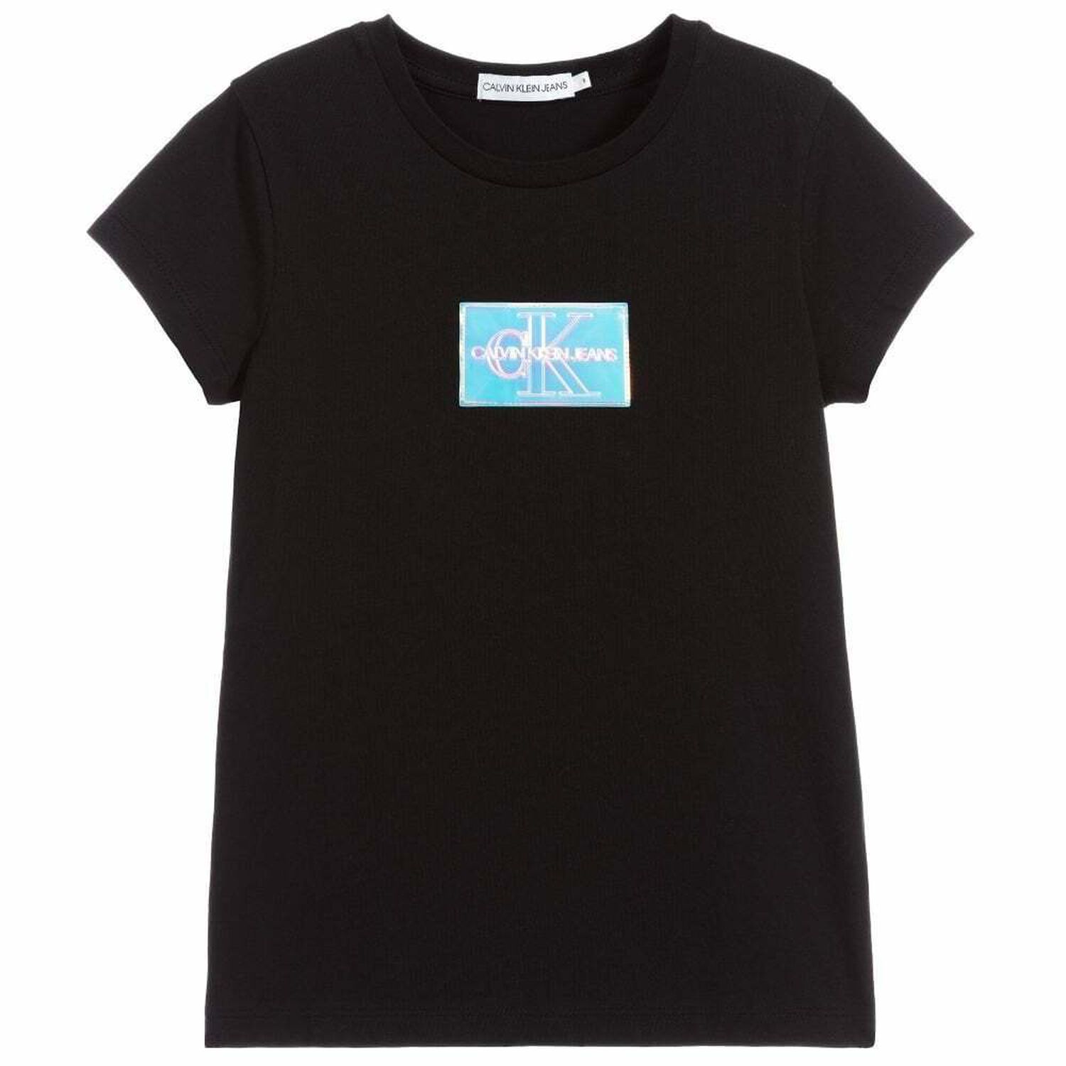 Girls Black Logo T-Shirt, 1, hi-res