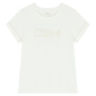 Girls Ivory Logo T-Shirt, 1, hi-res