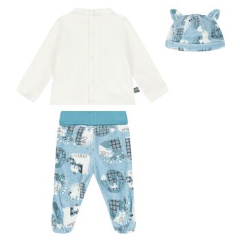 Baby Boys Ivory & Blue Trousers Set