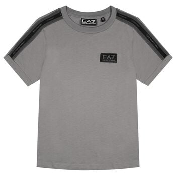Boys Grey & Black Logo T-Shirt