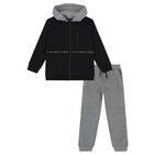 Boys Black & Grey Tracksuit, 2, hi-res