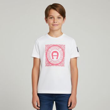 Boys White Logo T-Shirt