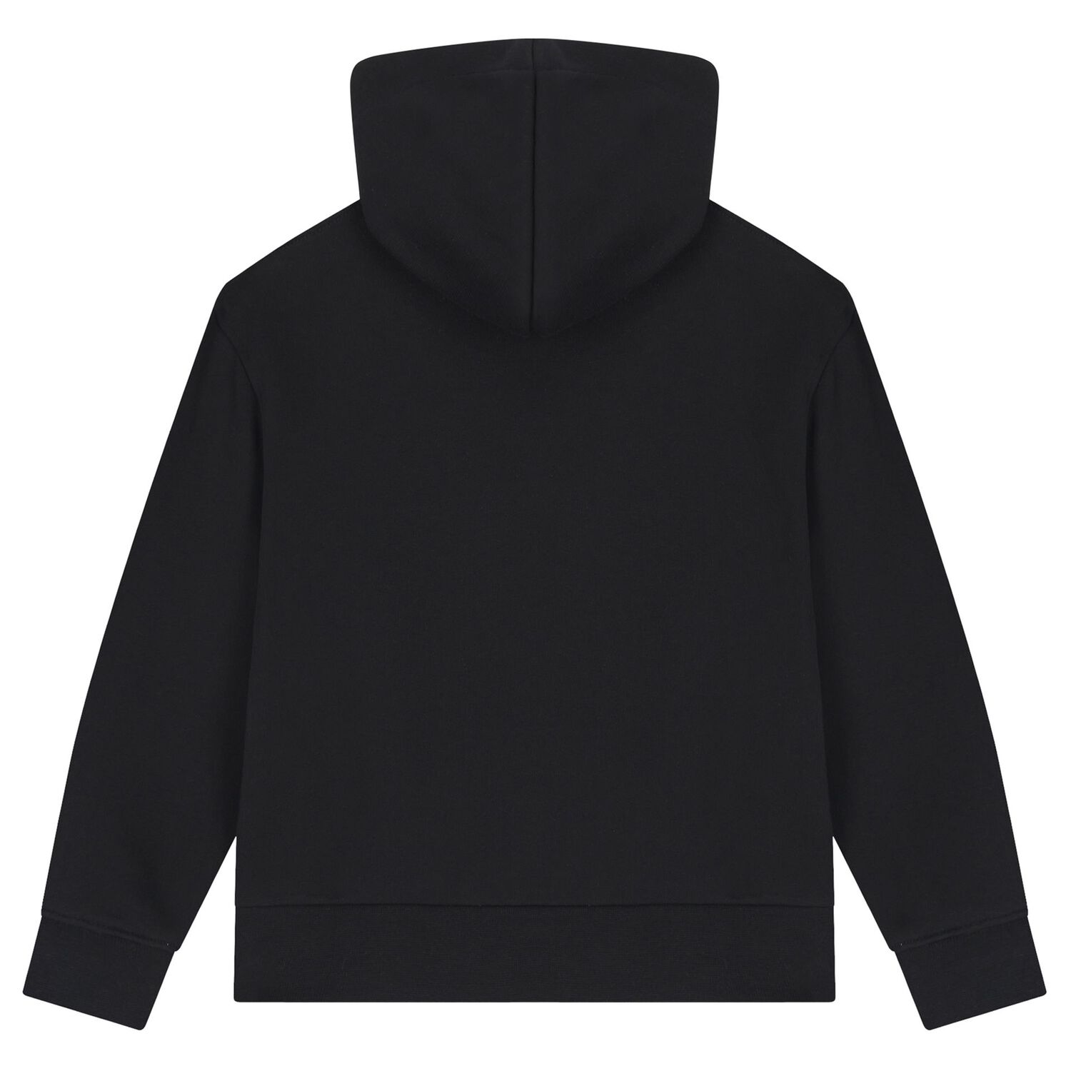 Black Logo Hooded Zip Up Top, 1, hi-res