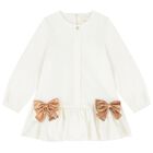 Girls Ivory Geo Map Bow Dress, 1, hi-res