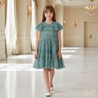 Girls Green Sequin Tulle Dress, 2, hi-res