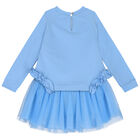 Girls Blue Rose Dress Set, 1, hi-res